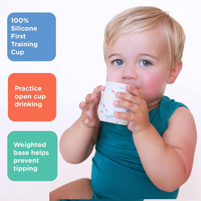 Nuby Silicone Confetti/Sprinkles First Open Training Cup for Baby 2oz - Kidsy