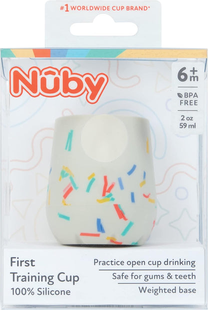 Nuby Silicone Confetti/Sprinkles First Open Training Cup for Baby 2oz - Kidsy