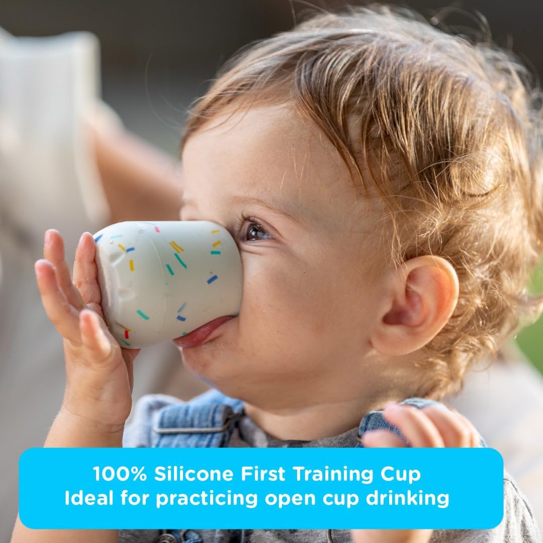 Nuby Silicone Confetti/Sprinkles First Open Training Cup for Baby 2oz - Kidsy