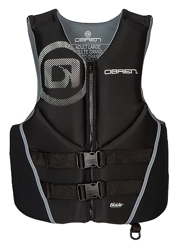 O'Brien Men's Traditional Neoprene USCGA Life Jacket (Medium/Black) - Kidsy