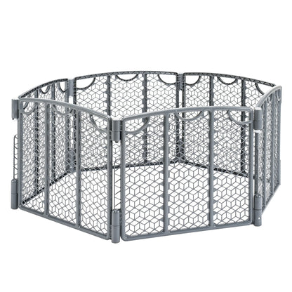 Evenflo Versatile Play Space Adjustable Play Area, 6-Panel (Gray)