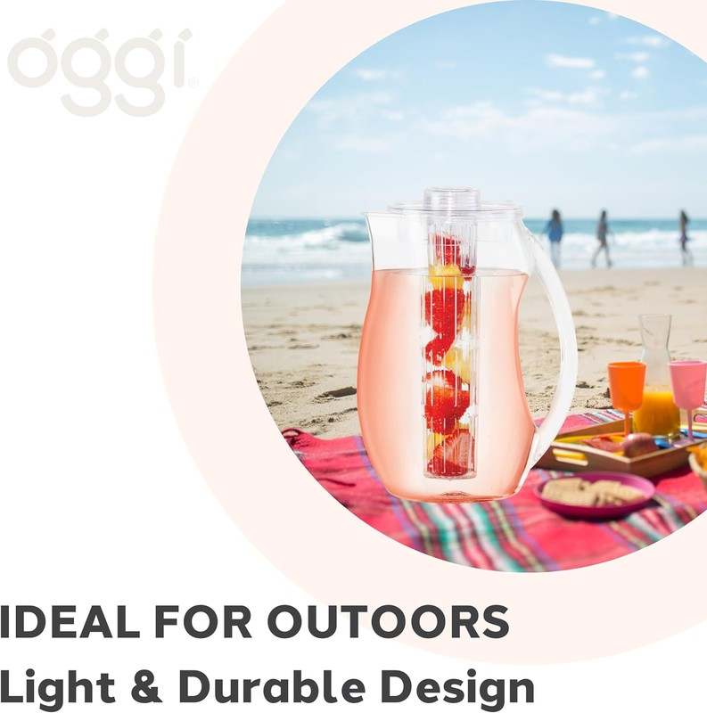 Oggi Acrylic Infusion Pitcher - Plastic Water Pitcher (Clear) - Kidsy