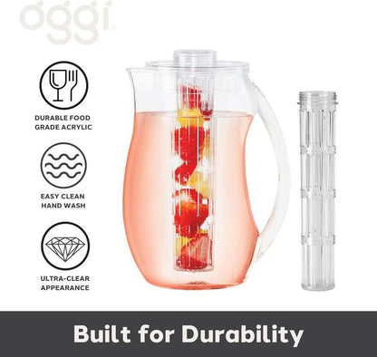 Oggi Acrylic Infusion Pitcher - Plastic Water Pitcher (Clear) - Kidsy