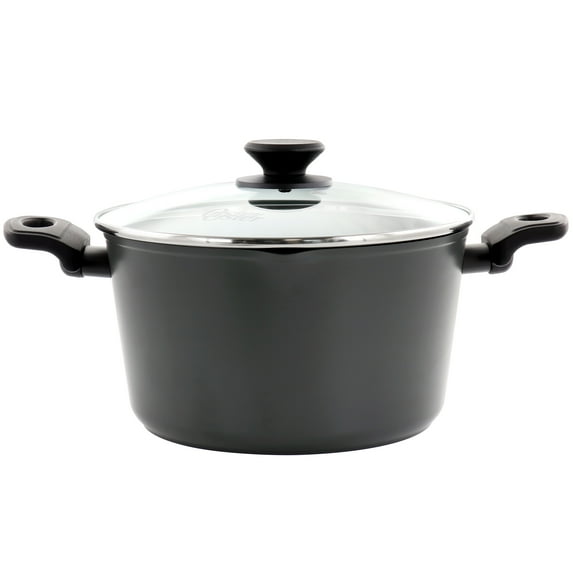 Oster 5.5 Quart Aluminum Nonstick Dutch Oven in Black With Lid - Kidsy