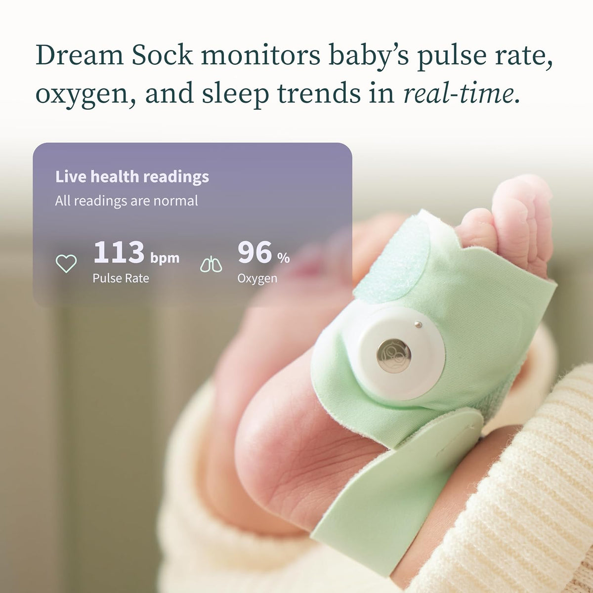 Owlet Dream Duo Gen 2 Smart Baby Monitor Bundle with Sock & Cam (Mint) - Kidsy