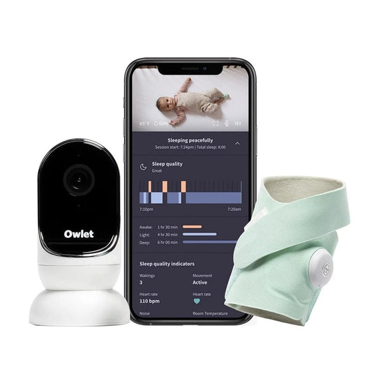 Owlet Duo Smart Baby Monitor: Smart Sock and Owlet Cam (Mint) - Kidsy