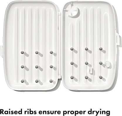 OXO Tot on - the - Go Drying Rack & Bottle Brush (Gray) - Kidsy
