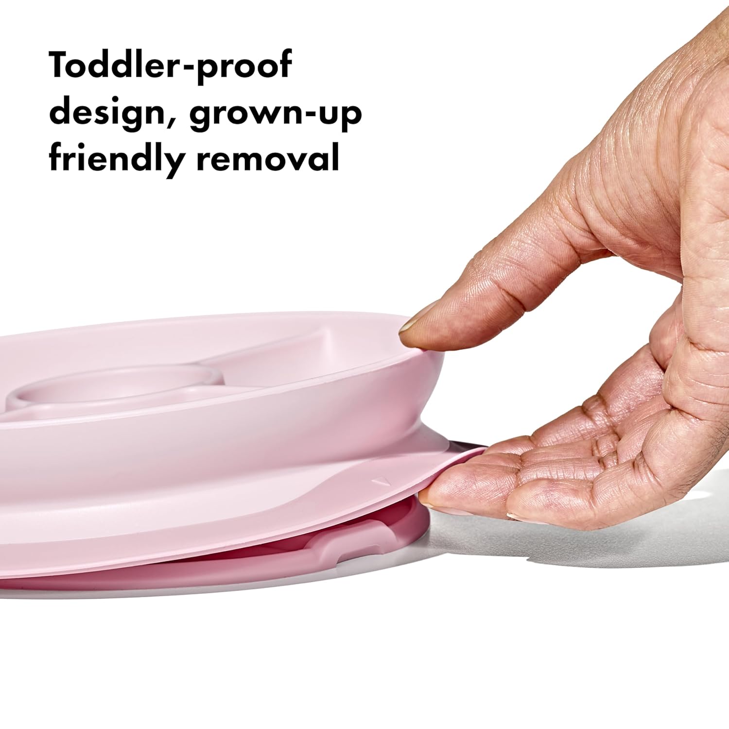 OXO Tot Stick & Stay Suction Divided Plate (Blossom) - Kidsy
