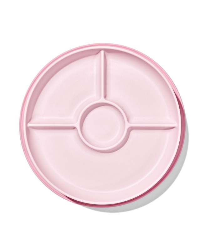 OXO Tot Stick & Stay Suction Divided Plate (Blossom) - Kidsy