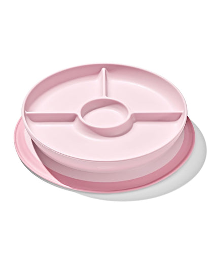 OXO Tot Stick & Stay Suction Divided Plate (Blossom) - Kidsy