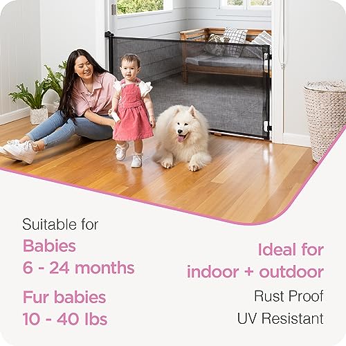 Perma Retractable Baby Gate, 33" x 71" (Black) - Kidsy