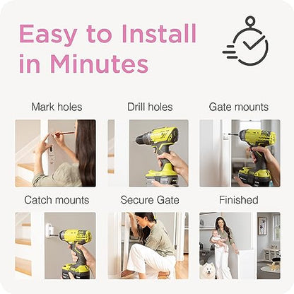 Perma Retractable Baby Gate 33" x 71" (White) - Kidsy