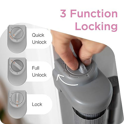 Perma Retractable Baby Gate (Gray) - Kidsy