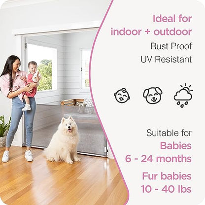 Perma Retractable Baby Gate (Gray) - Kidsy