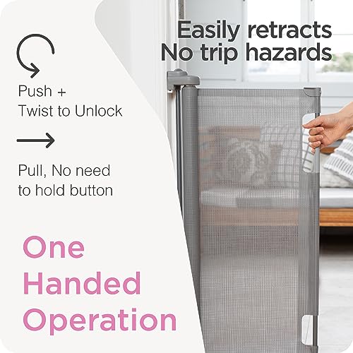 Perma Retractable Baby Gate (Gray) - Kidsy