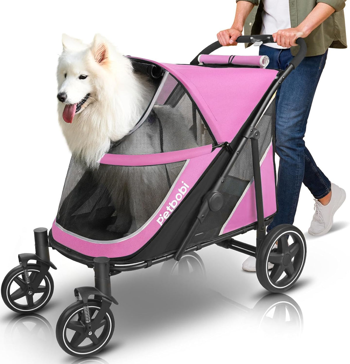 Petbobi All-Terrain Foldable Dog Stroller (Pink) - Kidsy