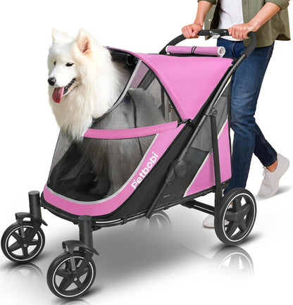 Petbobi All-Terrain Foldable Dog Stroller (Pink) - Kidsy