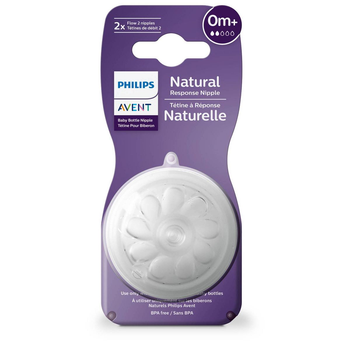 Philips Avent Natural Response Nipples (Medium Flow - Flow 2 - 2pk) - Kidsy