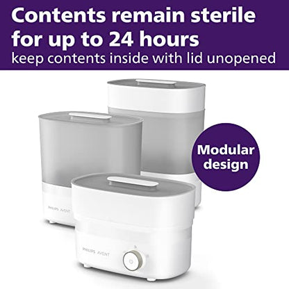 Philips AVENT Premium Baby Bottle Sterilizer with Dryer (White) - Kidsy
