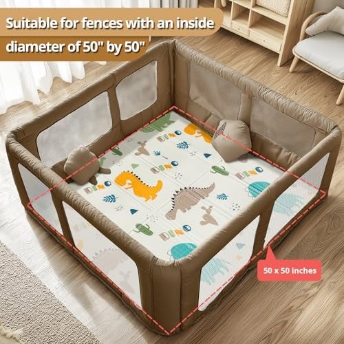 PIGLOG 50x50 Foldable Baby Play Mat (Dinosaur) - Kidsy