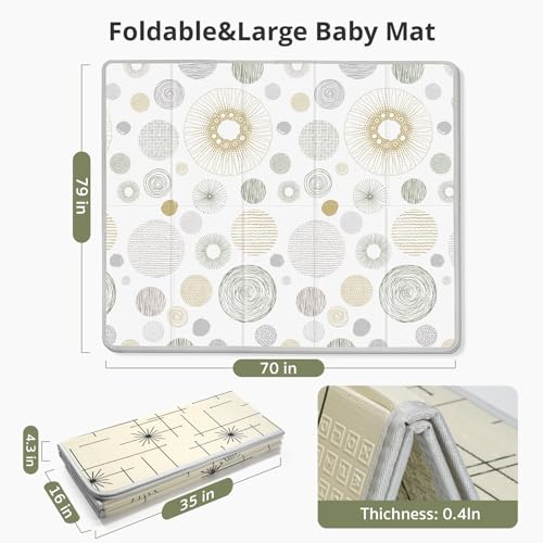 PIGLOG Extra Large Foldable Baby Play Mat, 79 × 71 Inch (Circle) - Kidsy