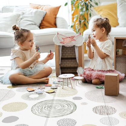 PIGLOG Extra Large Foldable Baby Play Mat, 79 × 71 Inch (Circle) - Kidsy