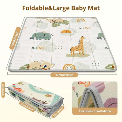 PIGLOG Foldable Waterproof Baby Play Mat 50"x50" (Giraffe) - Kidsy