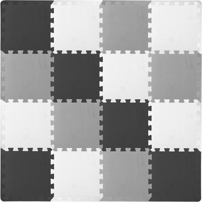 ProSource Foam Puzzle Floor Play Mat (Black/Grey/White) - Kidsy
