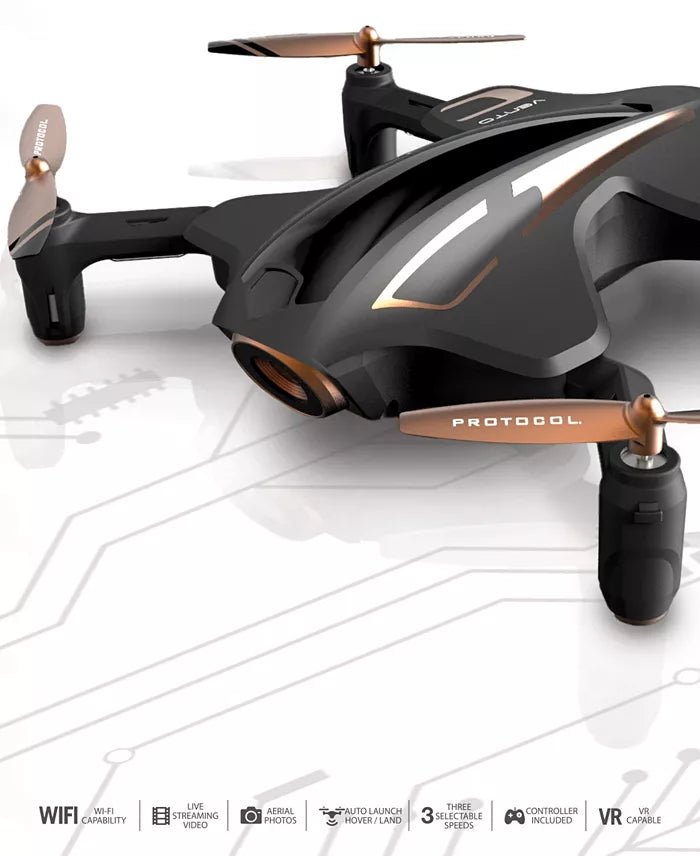 Protocol Vento Wifi Drone with Live Streaming Camera - Black - Kidsy
