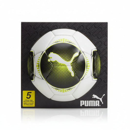Puma Soccer Ball (Size 5, Black/White/Neon Yellow) - Kidsy
