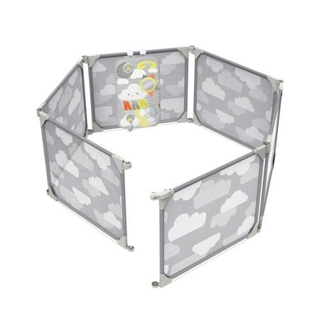 QINBI Expandable Baby Gate Playview Enclosure (Silver Lining Cloud) - Kidsy
