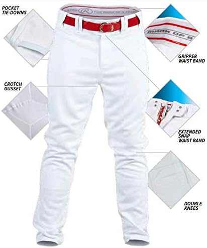 Rawlings PRO 150 Piped Baseball Pants - Adult M (White/Royal) - Kidsy