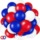Red White and Blue Latex Balloons 100 piece 12 inch - Kidsy