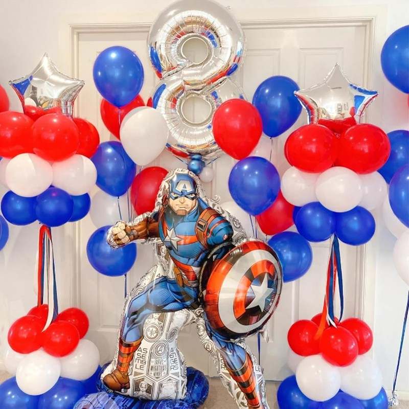 Red White and Blue Latex Balloons 100 piece 12 inch - Kidsy