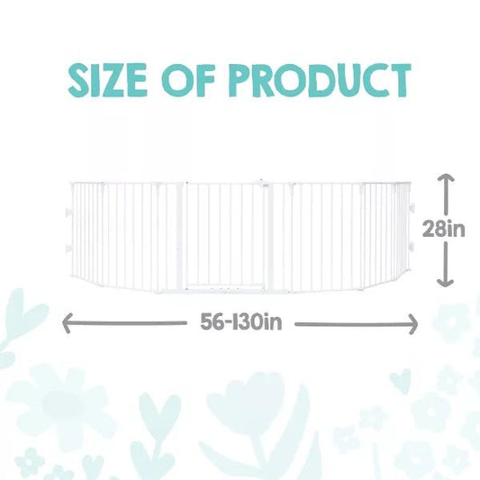 Regalo 130" 6 Panel Super Wide Metal Safety Gate (White) - Kidsy