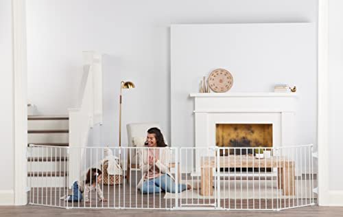 Regalo 144 - Inch Super Wide Adjustable Baby Gate and Play Yard (White) - Kidsy