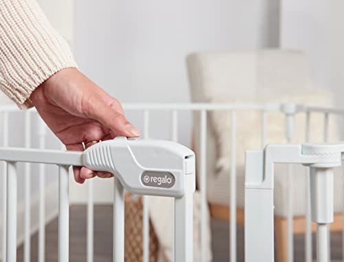 Regalo 144 - Inch Super Wide Adjustable Baby Gate and Play Yard (White) - Kidsy