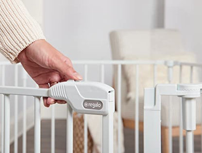 Regalo 144 - Inch Super Wide Adjustable Baby Gate and Play Yard (White) - Kidsy