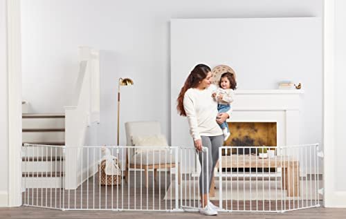 Regalo 144 - Inch Super Wide Adjustable Baby Gate and Play Yard (White) - Kidsy