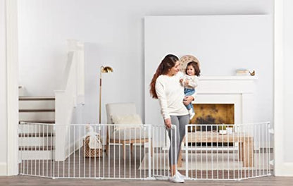 Regalo 144 - Inch Super Wide Adjustable Baby Gate and Play Yard (White) - Kidsy
