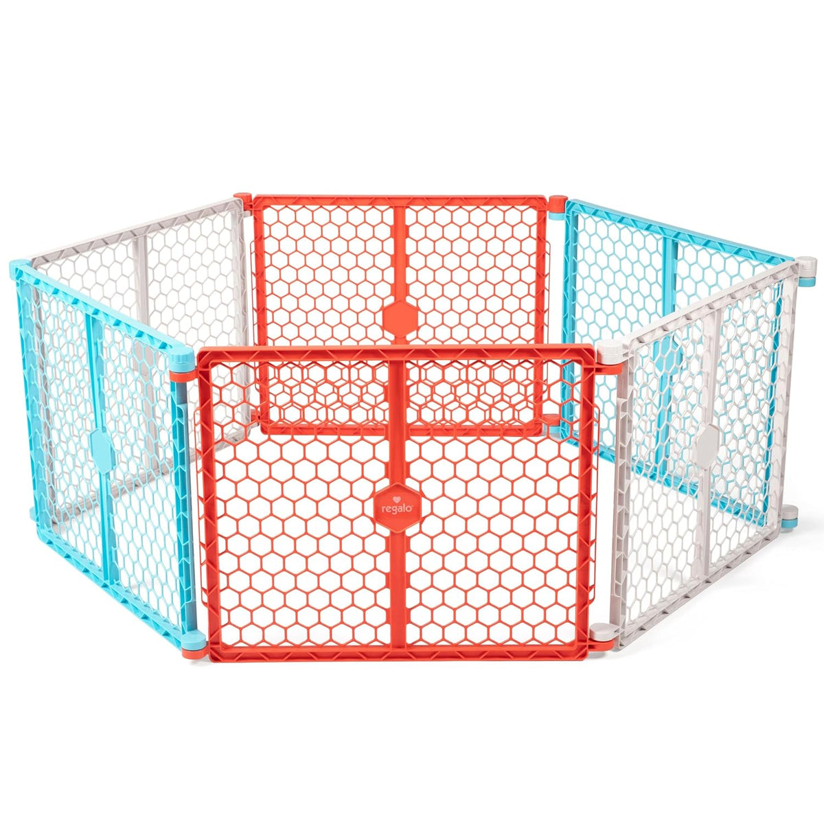 Regalo 192-Inch 6-Panel Convertible Baby Gate & Play Yard (Red, White & Blue) - Kidsy