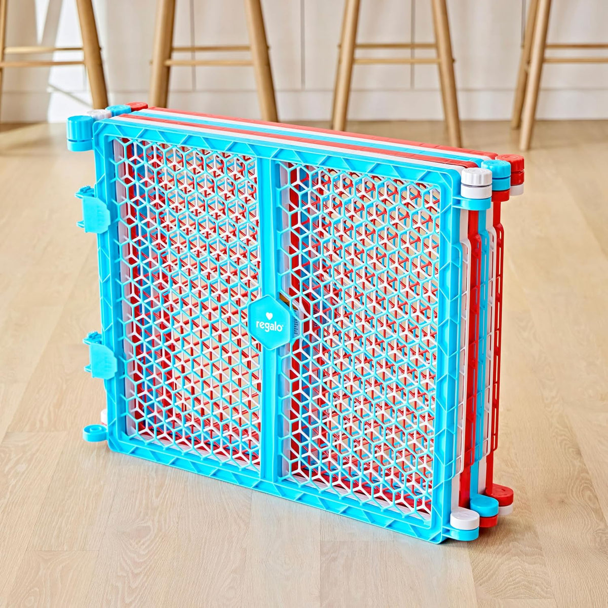 Regalo 192-Inch 6-Panel Convertible Baby Gate & Play Yard (Red, White & Blue) - Kidsy