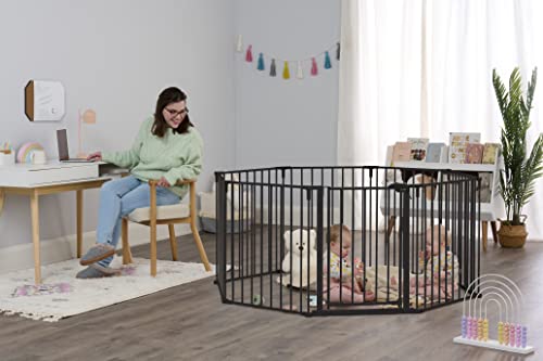 Regalo 192 - Inch Super Wide Adjustable Baby Gate and Play Yard (Black) - Kidsy