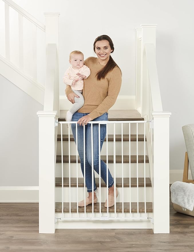 Regalo 2 - in - 1 Extra Tall Easy Swing Baby Gate (White) - Kidsy