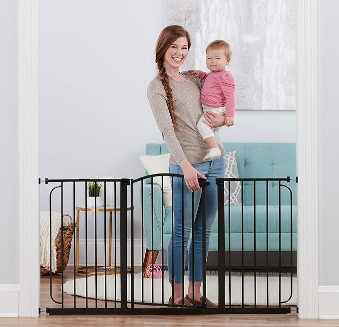 FINAL SALE New Regalo 58" Home Accents Super Wide Walk Through Baby Gate 29" to 58" Wide (Bronze)