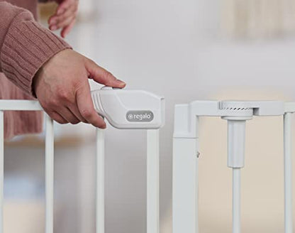 Regalo 76 Inch Super Wide Configurable Baby Gate (White) - Kidsy
