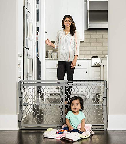 New Regalo Easy Fit Adjustable Extra Wide Baby Gate 28" to 42" Wide (Gray)