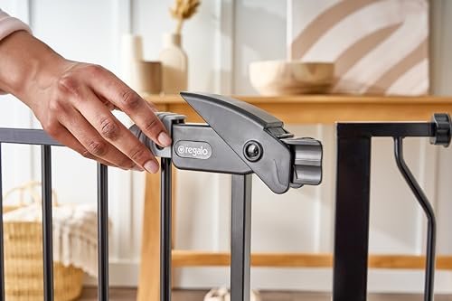 Regalo Easy Step Walk Thru Baby Gate 38.5 in (Black) - Kidsy