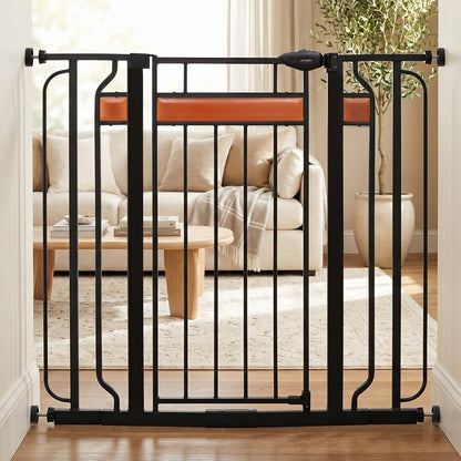 Regalo Extra Tall Walk-Through Metal Safety Gate 30" to 42" Wide (Black) - Kidsy
