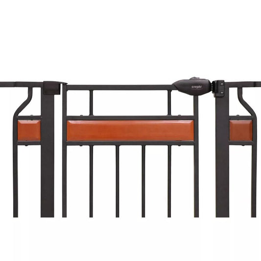 Regalo Home Accents Extra Tall & Wide Gate (Black Wooden) - Kidsy